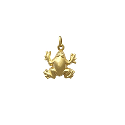 9ct Yellow Gold Frog Hollow Charm Pendant