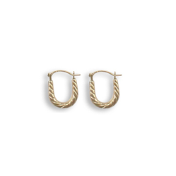 9ct YG Oval Creole Earrings