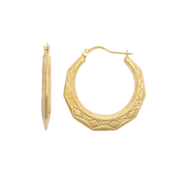 9ct Yellow Gold Round Creole Earrings
