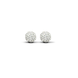 9ct Yellow Gold 8mm White Crystal Stud Earrings