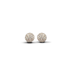 9ct Yellow Gold 8mm Champagne Crystal Stud Earrings