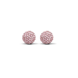 9ct Yellow Gold 10mm Pink Crystal Stud Earrings