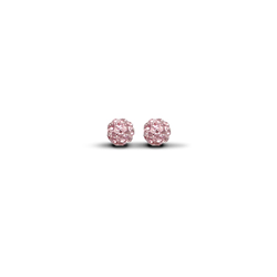 9ct Yellow Gold 6mm Pink Crystal Stud Earrings