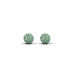 9ct Yellow Gold 7.5mm Peridot Green Crystal Stud Earrings