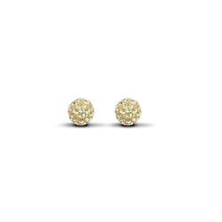 9ct Yellow Gold 7.5mm Yellow Crystal Stud Earrings