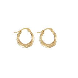 9ct Yellow Gold Fancy Creole Earrings
