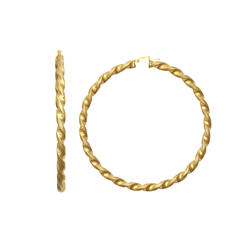 9ct Yellow Gold 70mm Large Twist Hoop Earrings