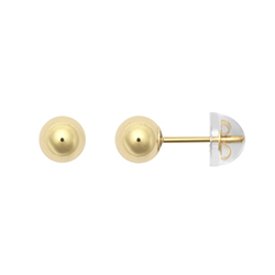 9ct Yellow Gold 5mm Plain Ball Stud Earrings