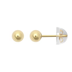 9ct Yellow Gold 4mm Plain Ball Stud Earrings