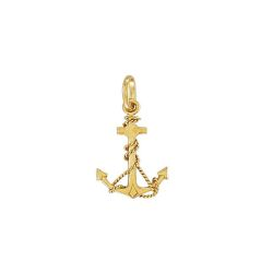 9ct YG Anchor Hollow Charm Pendant