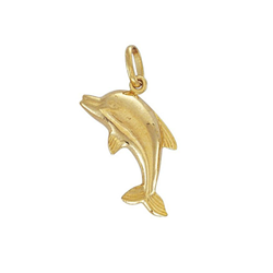 9ct Yellow Gold Dolphin Hollow Charm Pendant