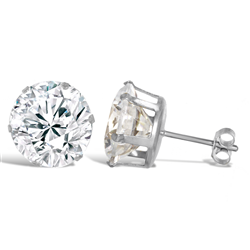 10mm Cz Studs Earrings Silver
