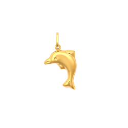 9ct YG Dolphin Hollow Charm Pendant