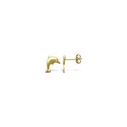 9ct Yellow Gold Dolphin Stud Earrings