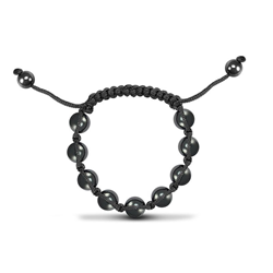 10mm Kids All Hematite Cord Bracelet