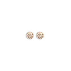 9ct Yellow Gold 6mm Champagne Crystal Stud Earrings