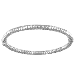 Sterling Silver Ladies Disco Hinged Bangle