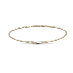 Sterling Silver Thin Disco Slave Bangle - Gold Plated