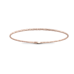 Sterling Silver Thin Disco Slave Bangle - Rose Plated