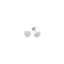 Small Cz Silver Heart Studs