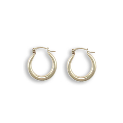 9ct Yellow Gold Plain Hoop Earrings