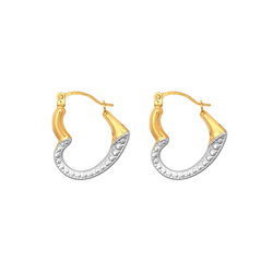 9ct Yellow Gold Heart Illusion Creole Earrings