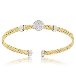 Gold Plated Silver CZ Weave Bangle