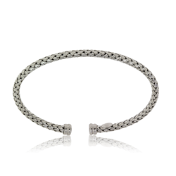 Sterling Silver Weave Ladies Bangle