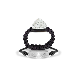 White Crystal Adjustable Square Ring