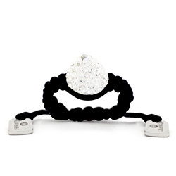 White Crystal Adjustable Domed Ring