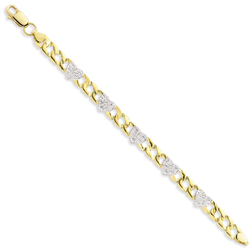 9ct YG Cz Heart Baby Bracelet