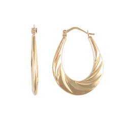 9ct Oval Twist Creole Earrings