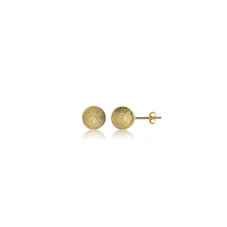 9ct Yellow Gold 6mm Satin Finish Ball Studs
