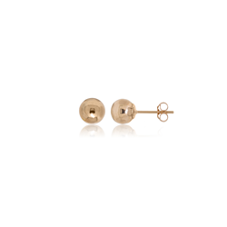 9ct Rose Gold 6mm Plain Ball Stud Earrings