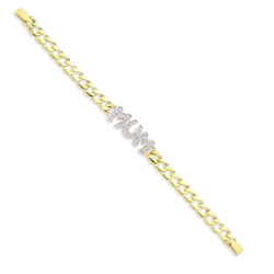 9ct YG Cz Mum Cast Bracelet