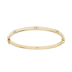 9ct YG Cz Ladies Bangle