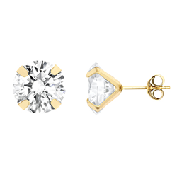 9ct YG 10mm Cz Stud Earrings