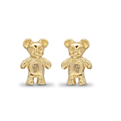 9ct Yellow Gold Kids Teddy Bear Stud Earrings