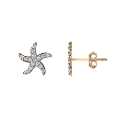 9ct YG Kids Starfish Stud Earrings