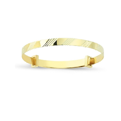 9ct Yellow Gold 4mm Diamond Cut Expandable Baby Bangle