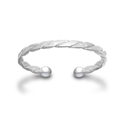 Sterling Silver Kids Twist Torque Bangle