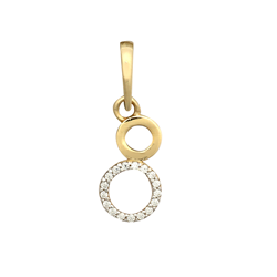9ct Yellow Gold CZ Double Circle Pendant