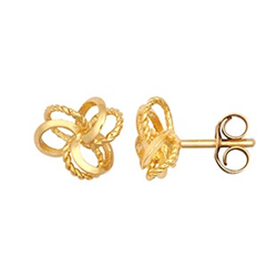 9ct YG Plain Fancy Knot Stud Earrings