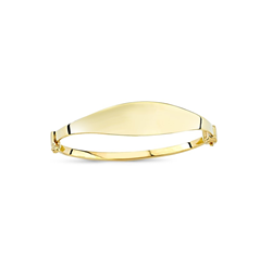 9ct YG Baby Plain ID Bangle