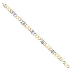 9ct YG Cz Heart Ladies Bracelet