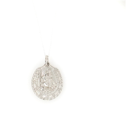 Sterling Silver Horseshoe St. Christopher Pendant