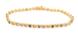 Gold Plated Silver Multi Coloured CZ Bracelet