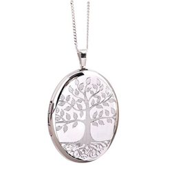 Sterling Silver Tree Of Life 20mm Oval Locket
