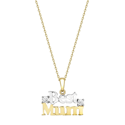 9ct Yellow Gold 'Best Mum' Pendant