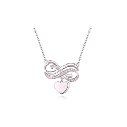 Sterling Silver CZ Infinity Heart Necklace